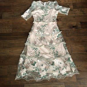 Floral Embroidered Midi Dress